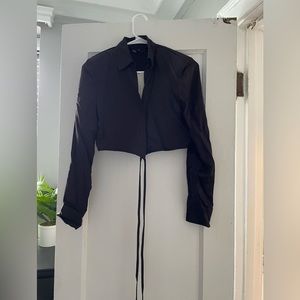 Zara Satin Effect Crop Shirt